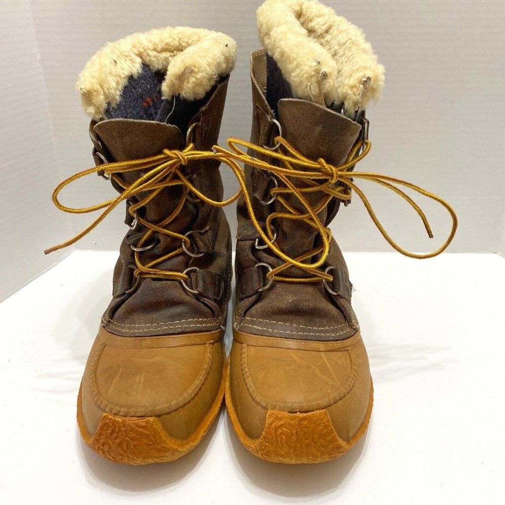 Vintage SOREL 'Tundra' Insulated Tan Winter Duck Boots Women's Sz 9